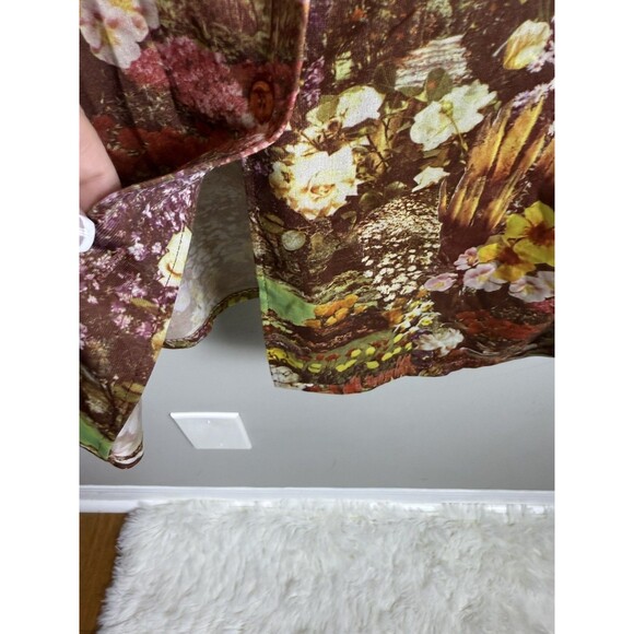 VINTAGE 70'S Bordin Knits Picture Long Sleeve Shirt Button Down Floral Fall - Picture 4 of 8